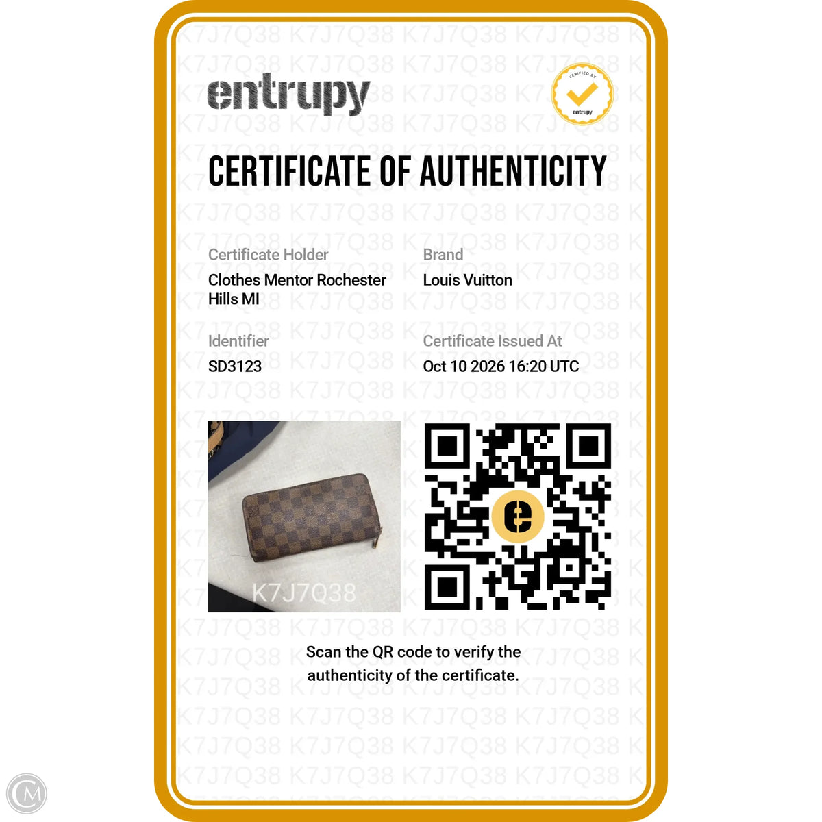 Wallet Luxury Designer By Louis Vuitton, Size: Medium