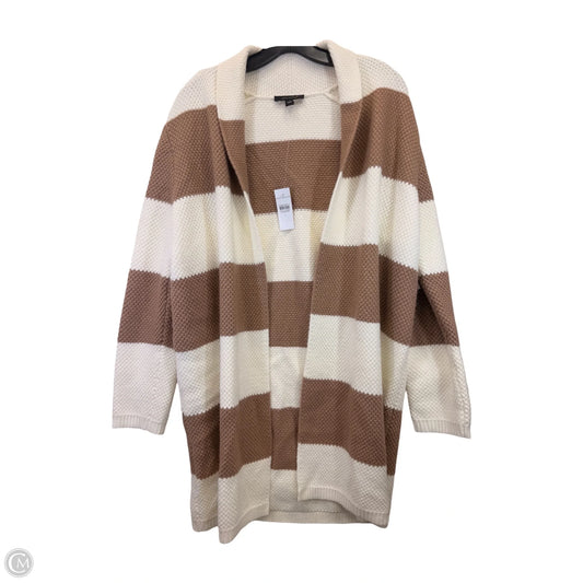 Sweater Cardigan By Ann Taylor In Brown & Cream, Size: S