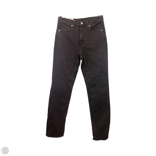Jeans Straight By H&m In Black Denim, Size: 6