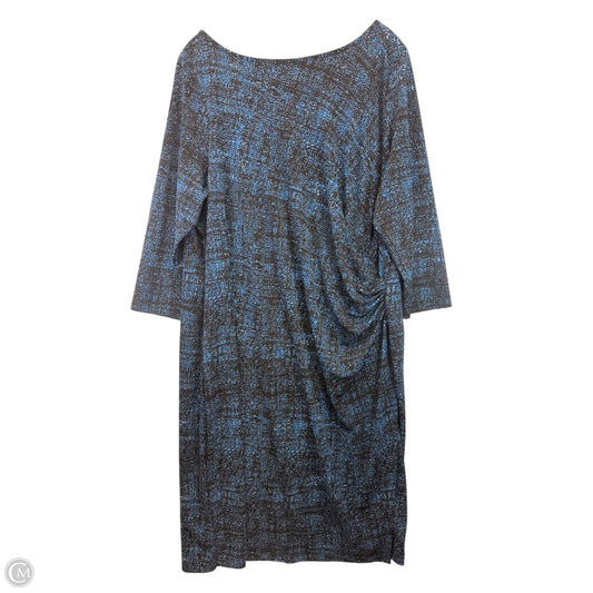 Dress Casual Midi By Talbots In Black & Blue, Size: 2x