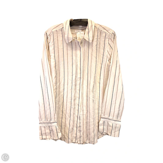Top Long Sleeve By Equipment In Striped Pattern, Size: M