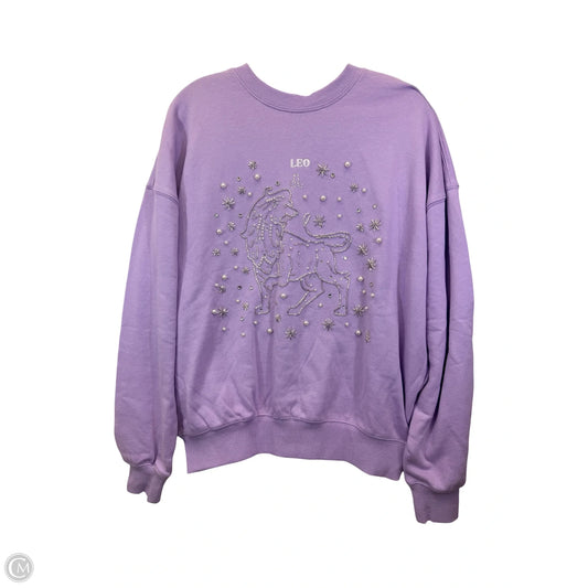 Sweatshirt Crewneck By Forever 21 In Purple, Size: Xs