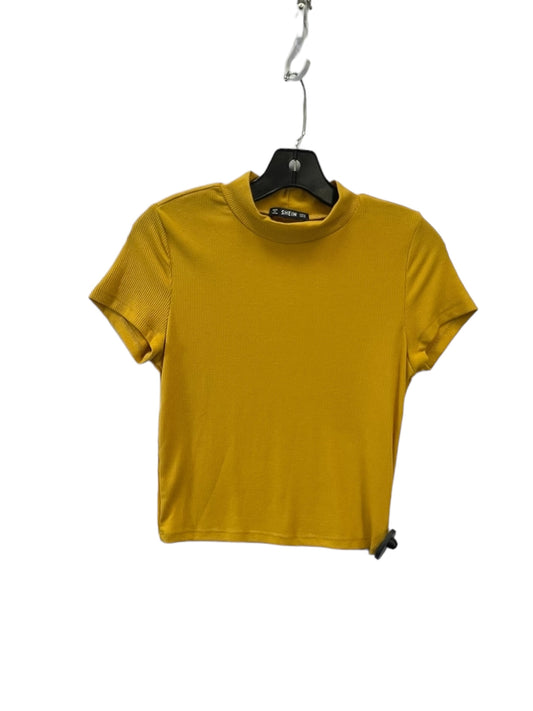 Top Short Sleeve By Shein In Mustard, Size: M