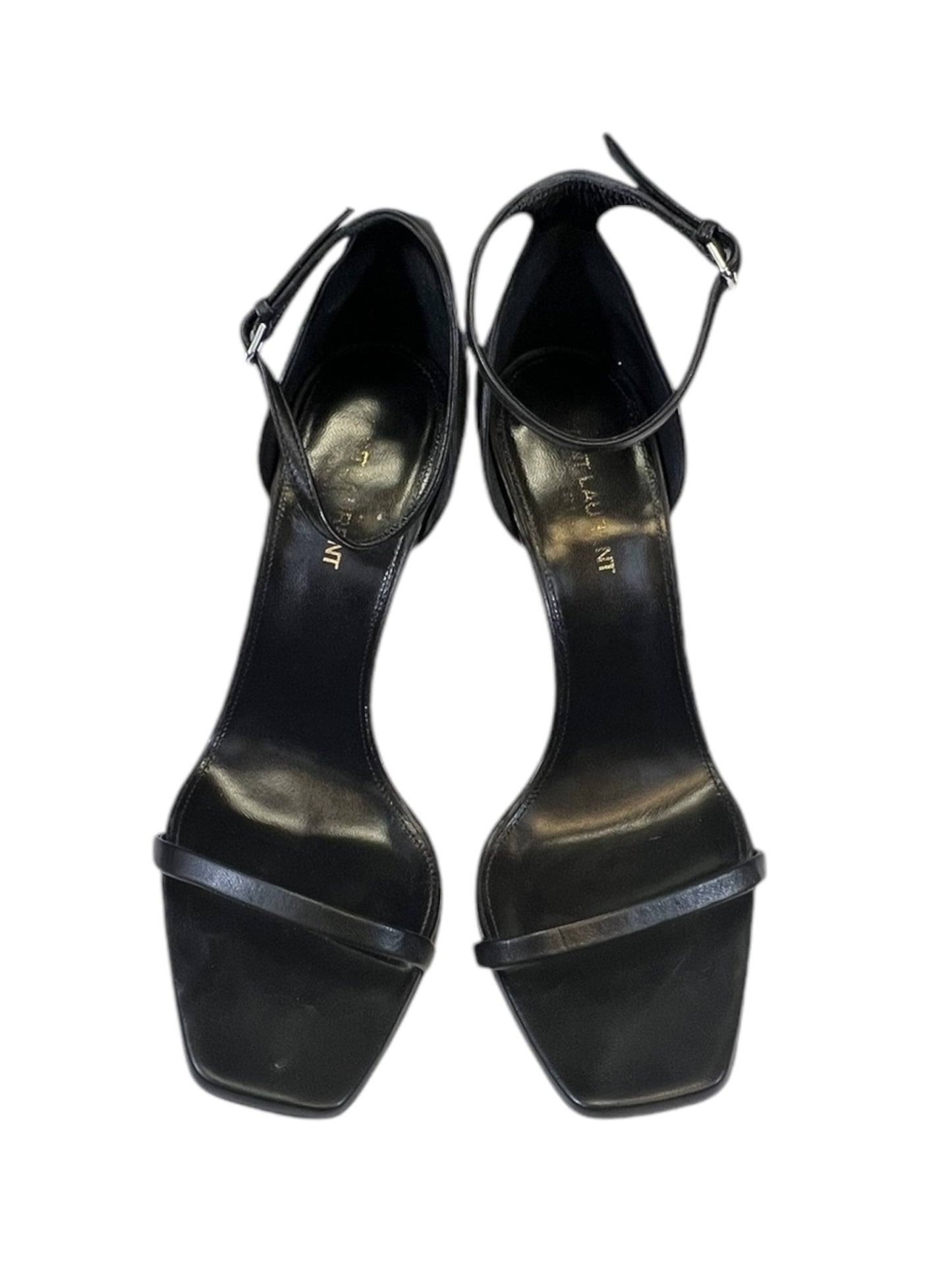 Shoes Luxury Designer By Yves Saint Laurent In Black Silver, Size: 9.5