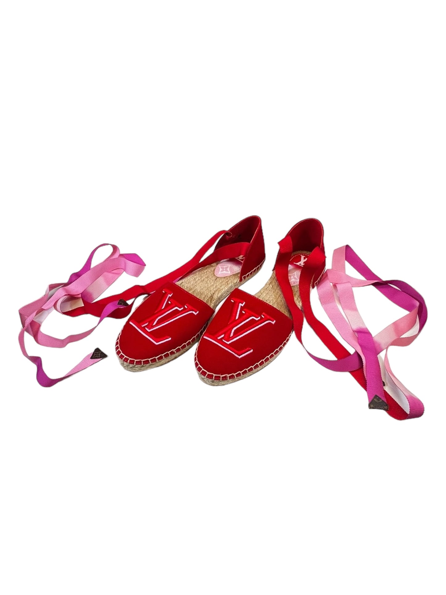 Red Shoes Luxury Designer Louis Vuitton, Size 7