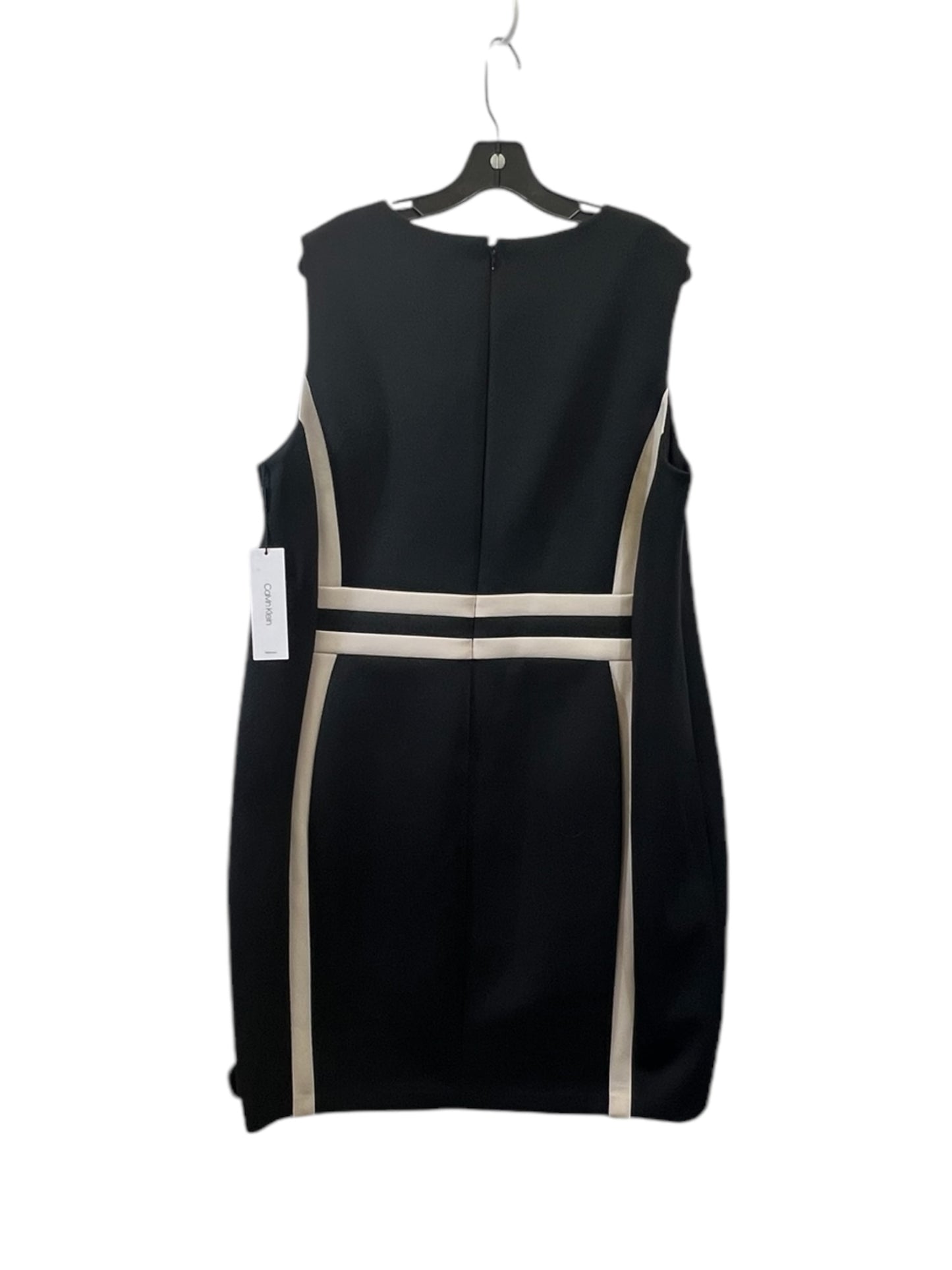 Dress Casual Midi By Calvin Klein In Black & Tan, Size: 2x