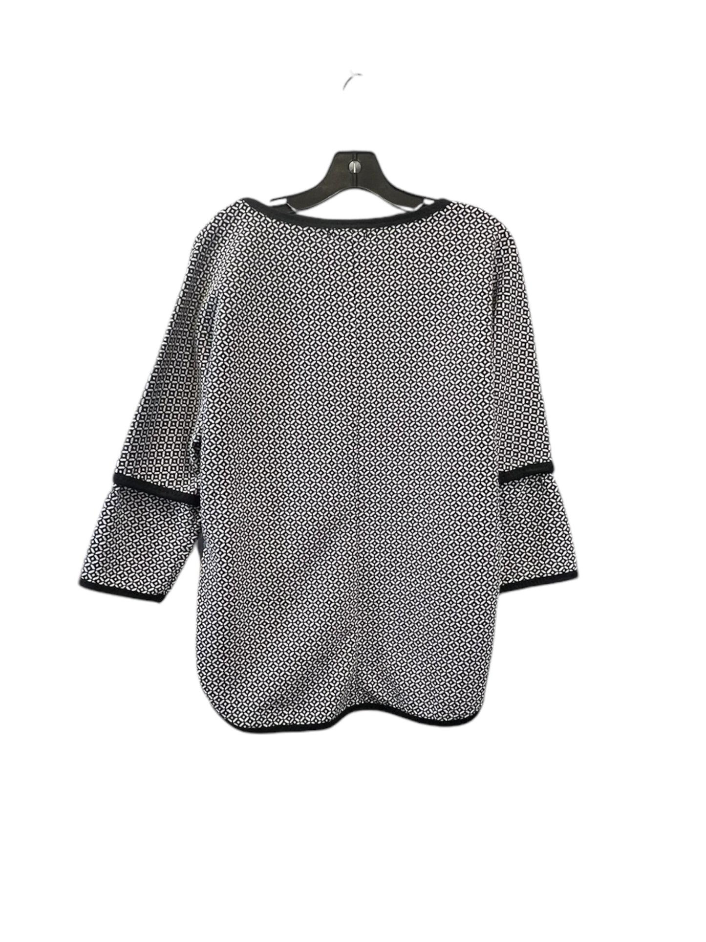 Top 3/4 Sleeve By Max Studio In Black & Cream, Size: M