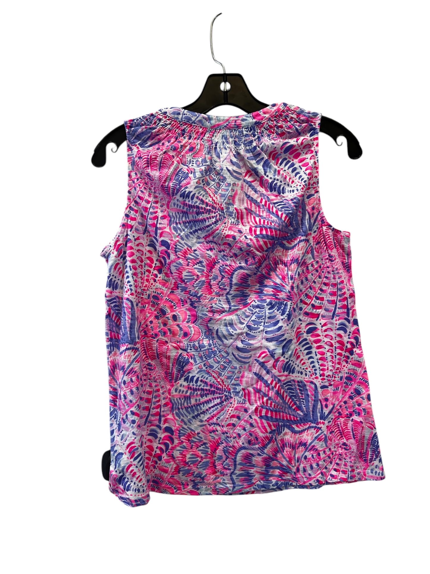 Top Sleeveless By Lilly Pulitzer In Pink & White, Size: M