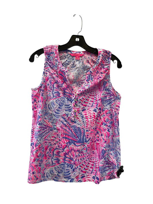 Top Sleeveless By Lilly Pulitzer In Pink & White, Size: M