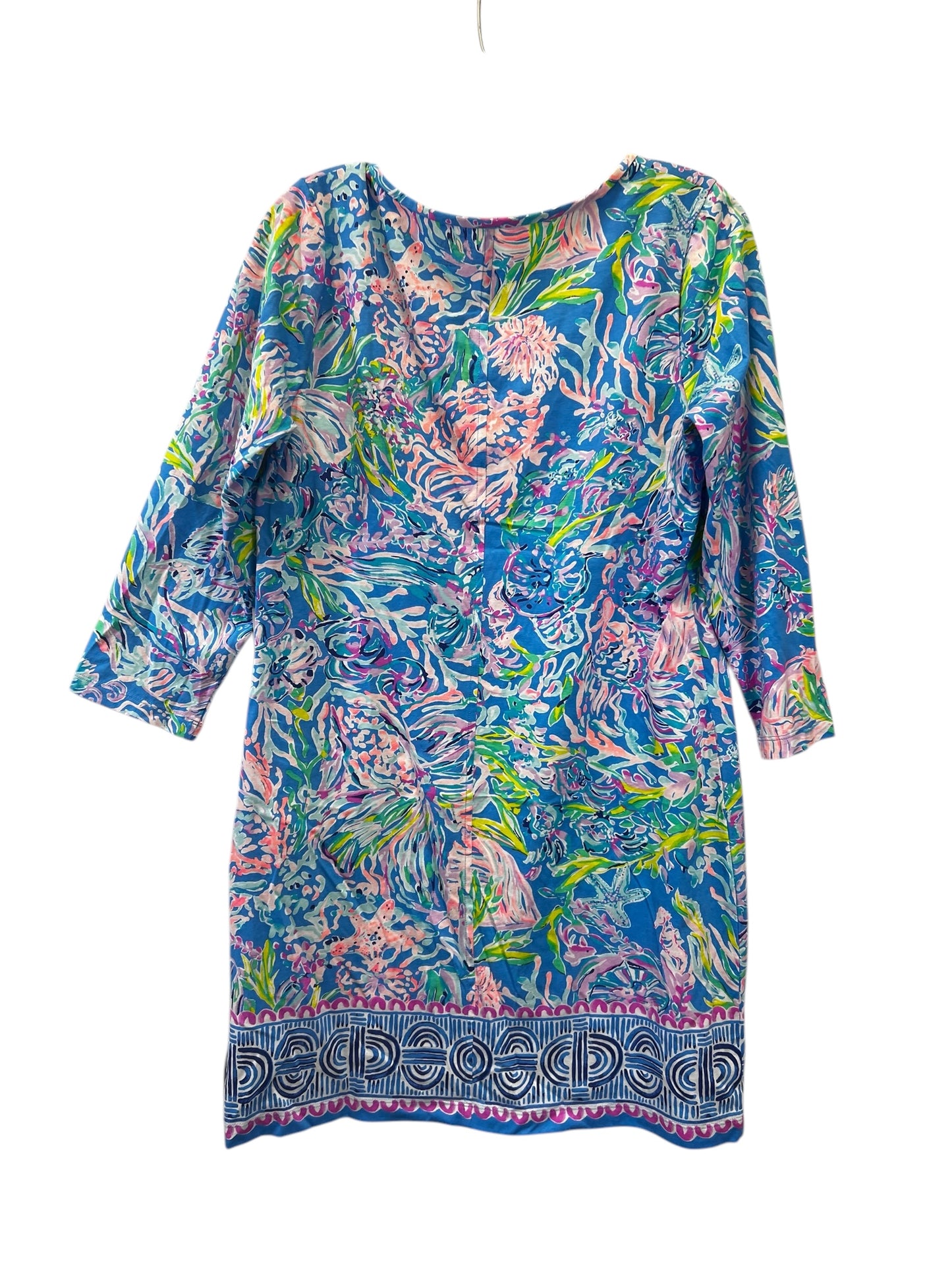 Dress Casual Midi By Lilly Pulitzer In Blue & White, Size: L