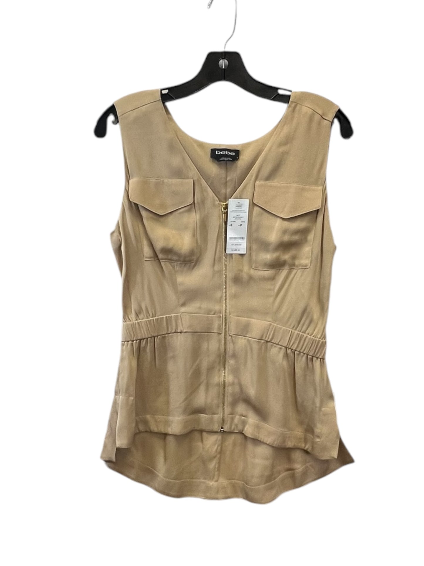 Top Short Sleeve By Bebe In Tan, Size: S