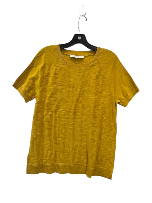 Top Short Sleeve By Loft In Yellow, Size: M