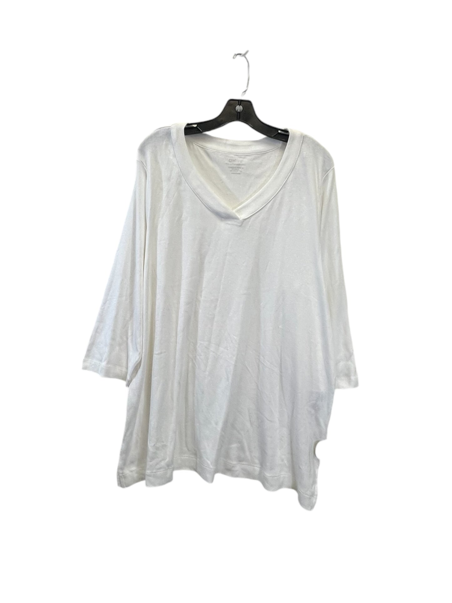 Top 3/4 Sleeve Basic By Chicos In Cream, Size: Xxl