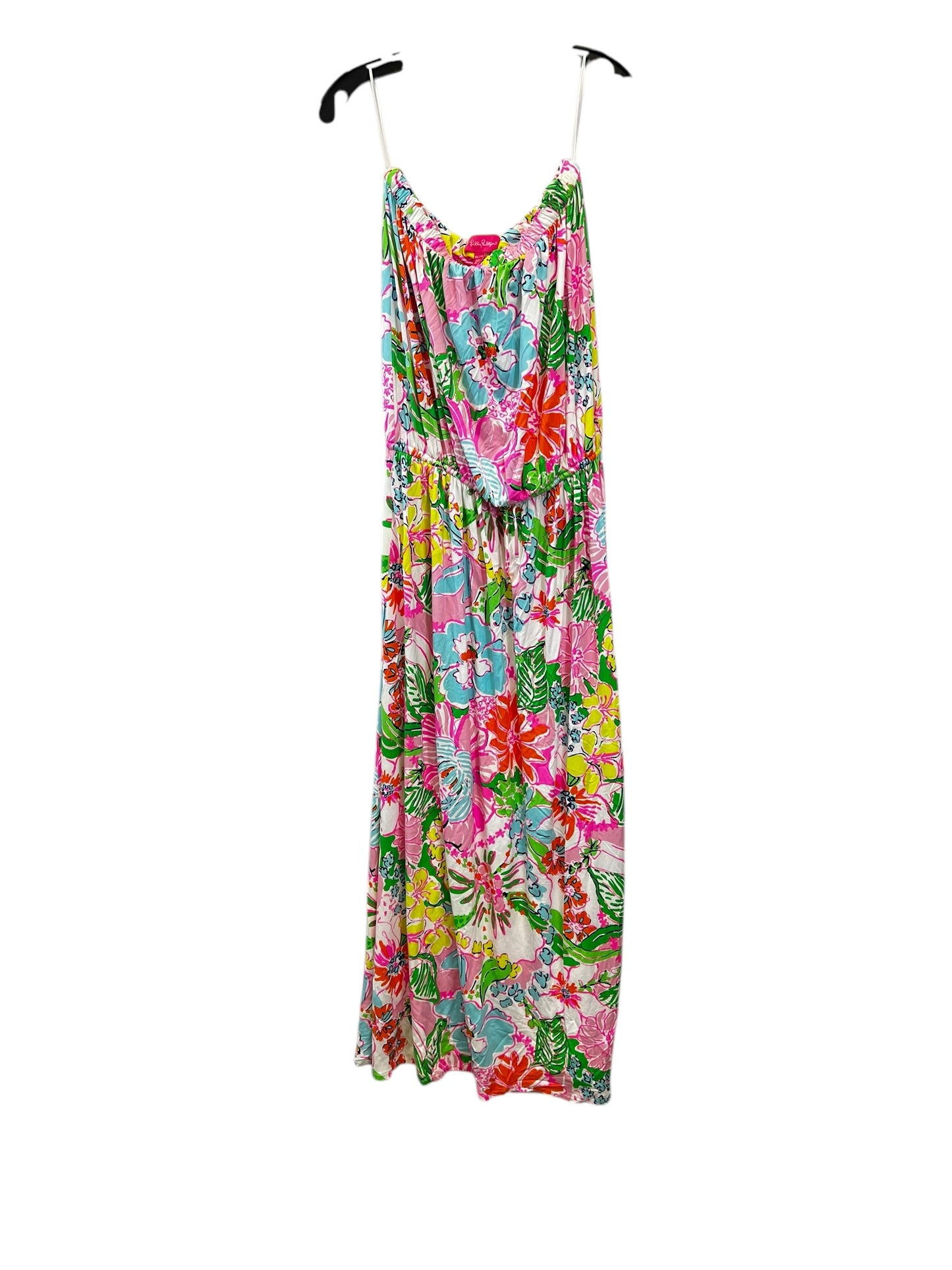 Dress Casual Maxi By Lilly Pulitzer In Green & Pink, Size: Xxl