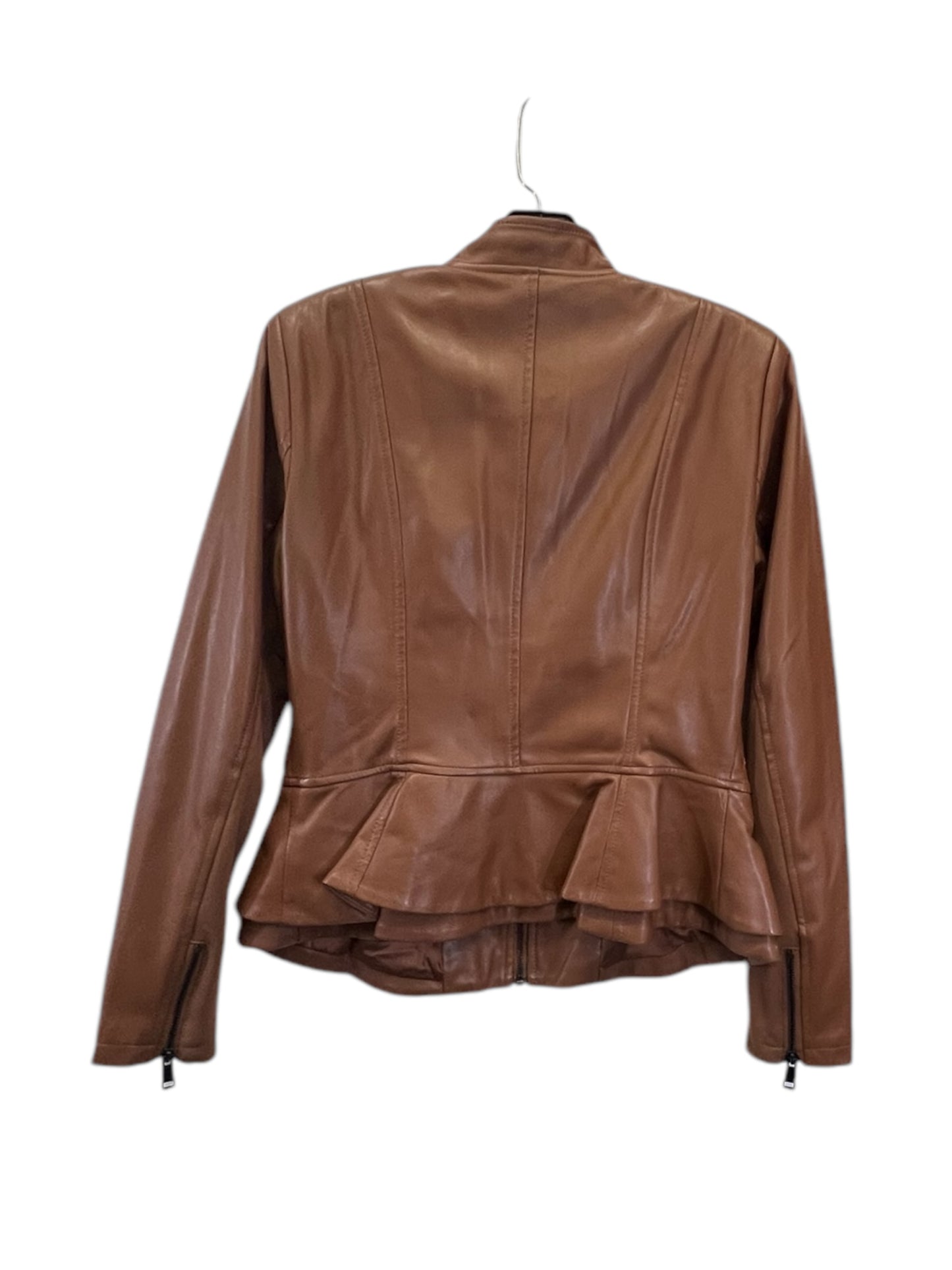 Jacket Moto By Gili In Brown, Size: S