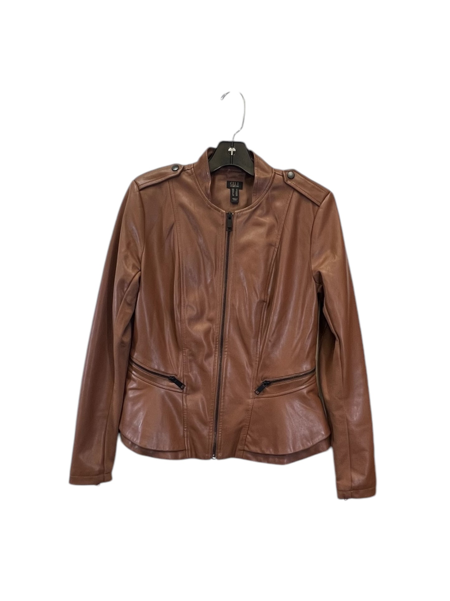 Jacket Moto By Gili In Brown, Size: S