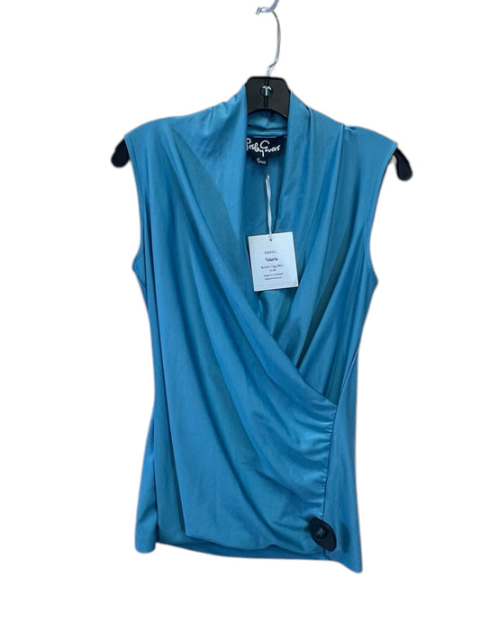 Top Sleeveless By Leslie Evers  In Teal, Size: S