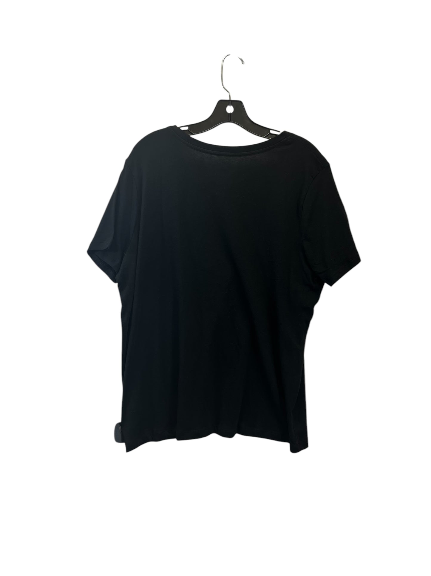 Top Short Sleeve Basic By Time And Tru In Black, Size: Xl