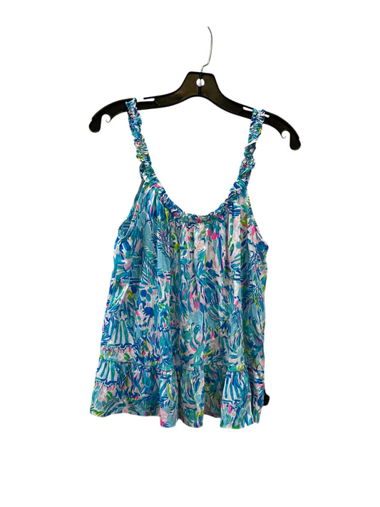 Top Sleeveless By Lilly Pulitzer In Blue & Pink, Size: M