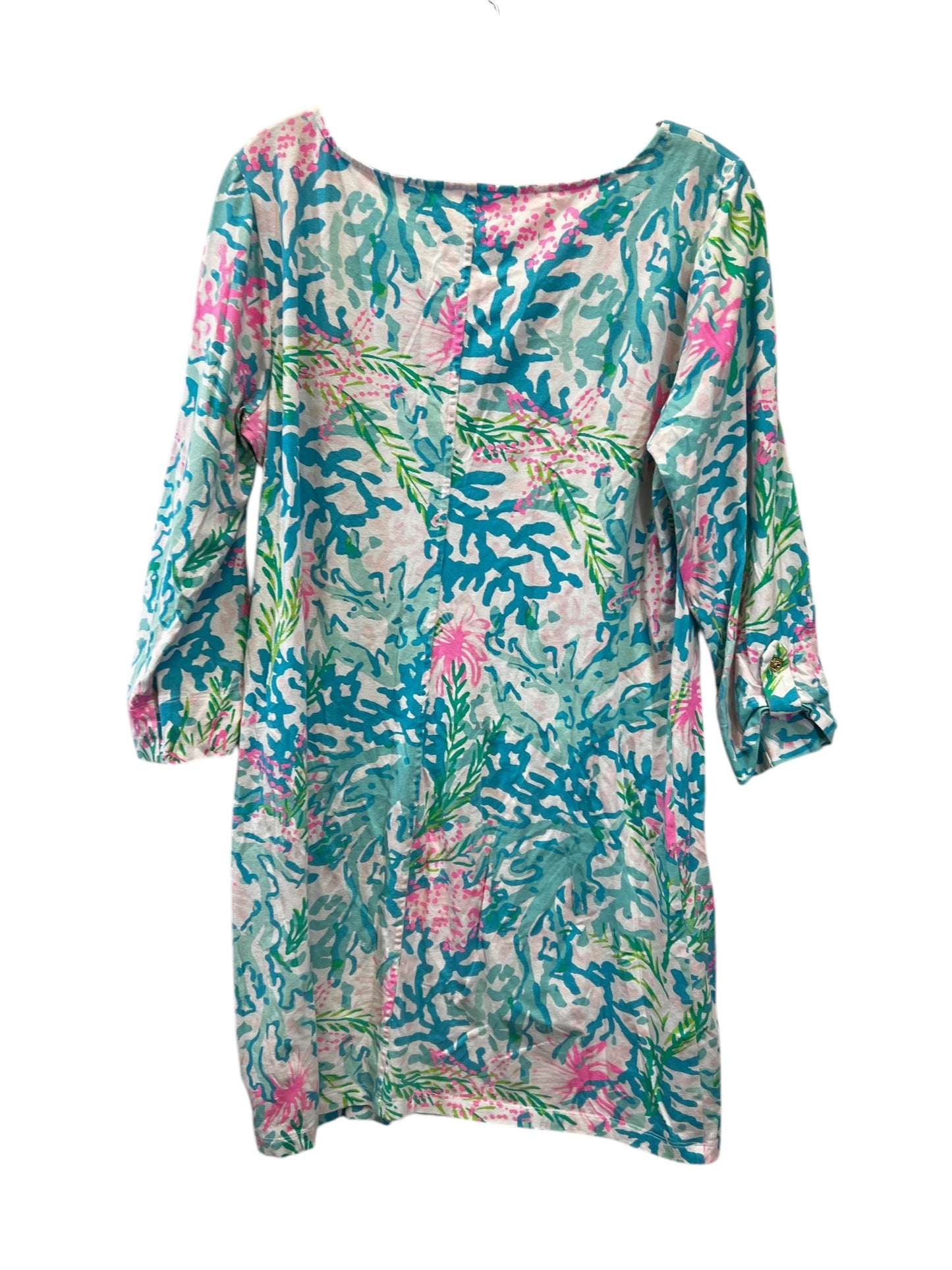 Dress Casual Midi By Lilly Pulitzer In Blue & Pink, Size: L