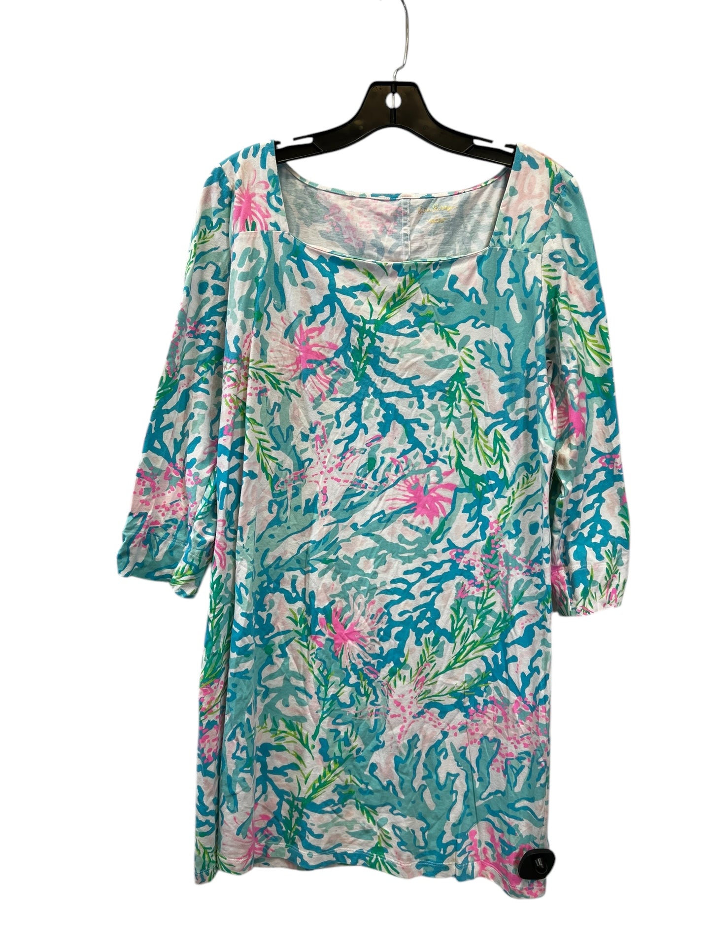 Dress Casual Midi By Lilly Pulitzer In Blue & Pink, Size: L