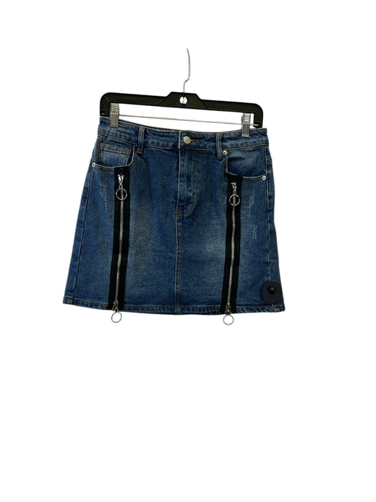 Skirt Mini & Short By Signature Collection In Blue Denim, Size: M