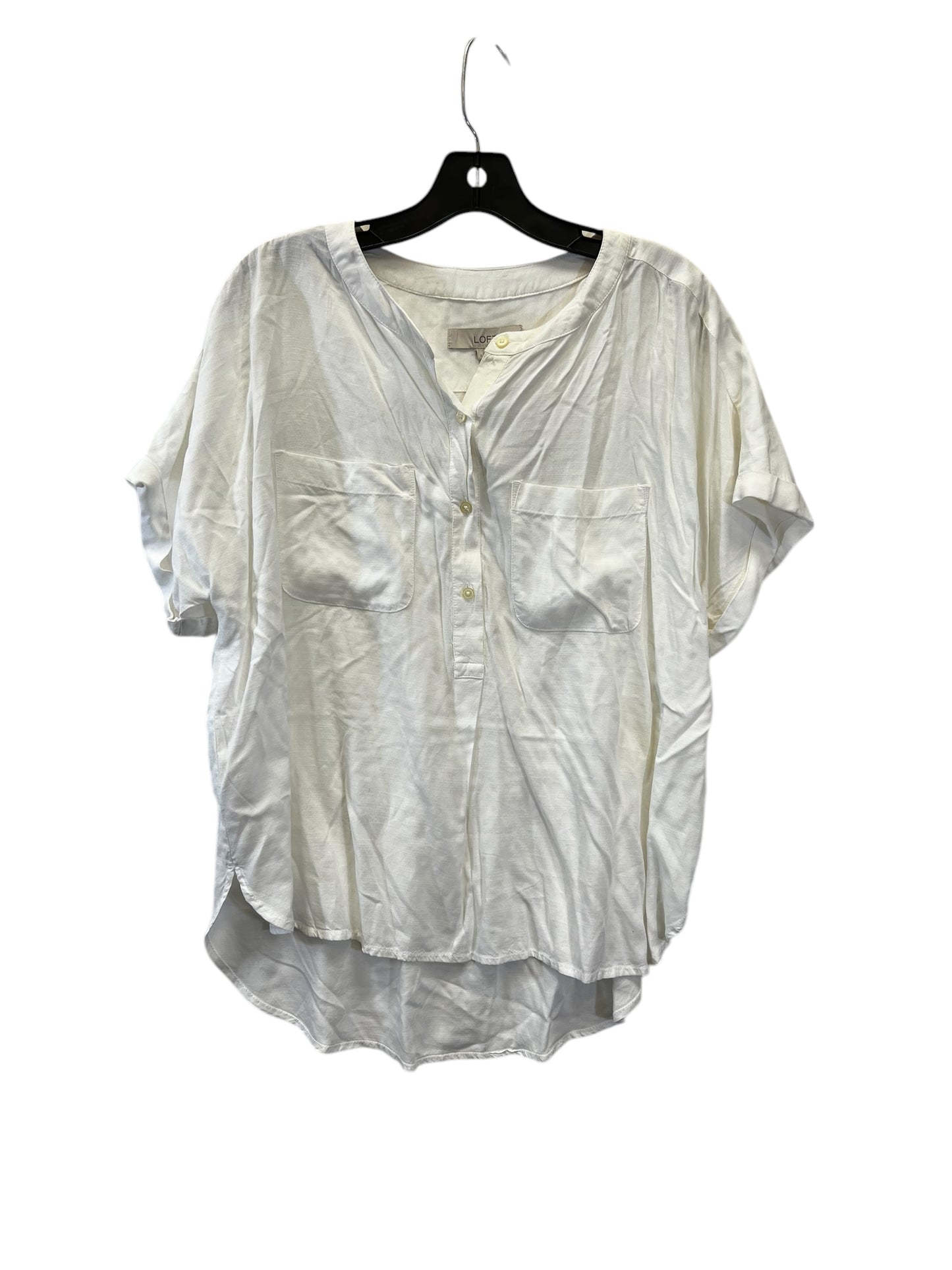 Top Short Sleeve By Loft In White, Size: S