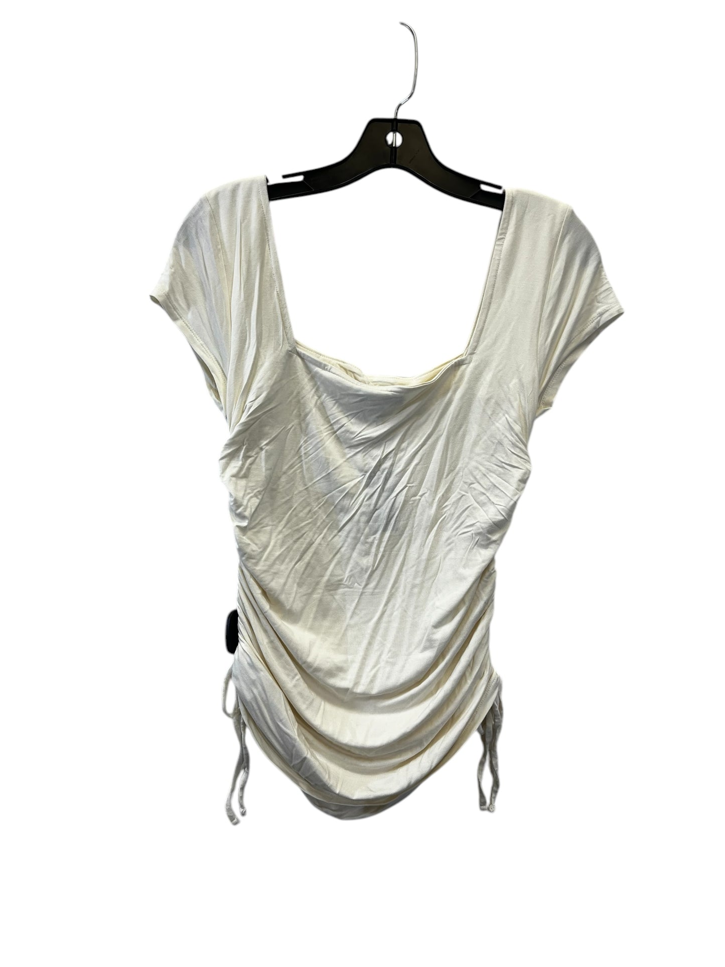 Top Short Sleeve By Express In Cream, Size: L