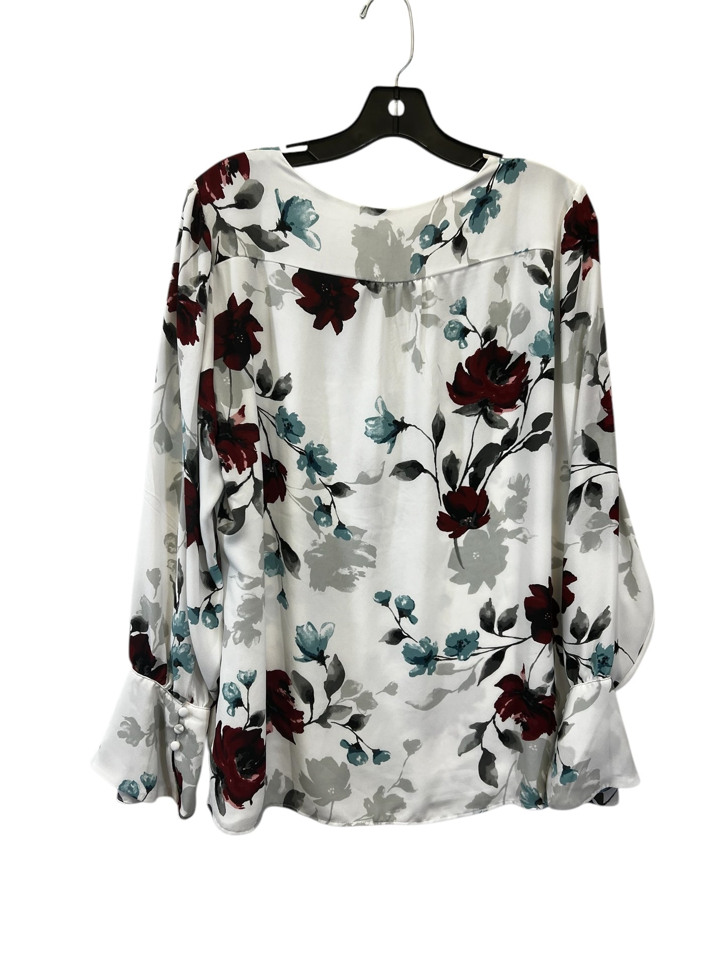 Top Long Sleeve By White House Black Market In Floral Print, Size: L