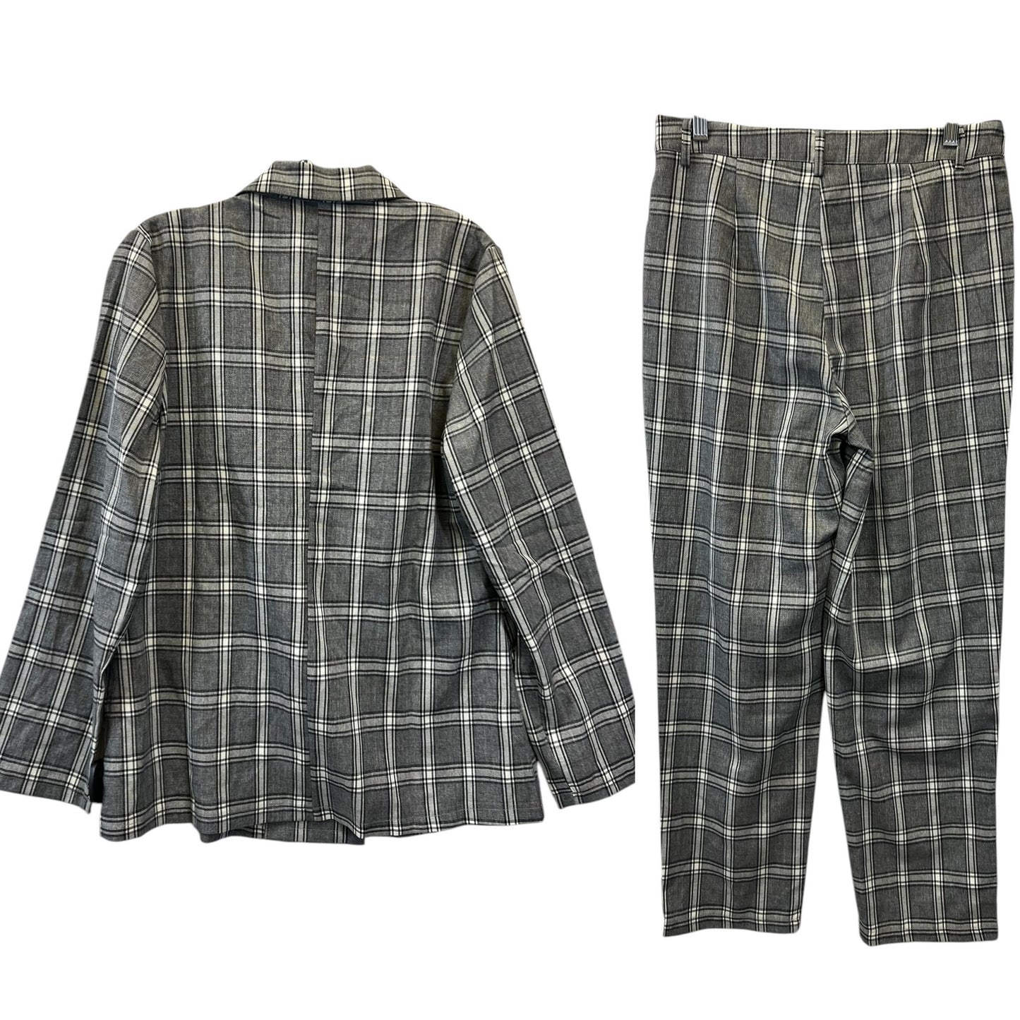 Pants Set 2pc By Shein In Plaid Pattern, Size: L