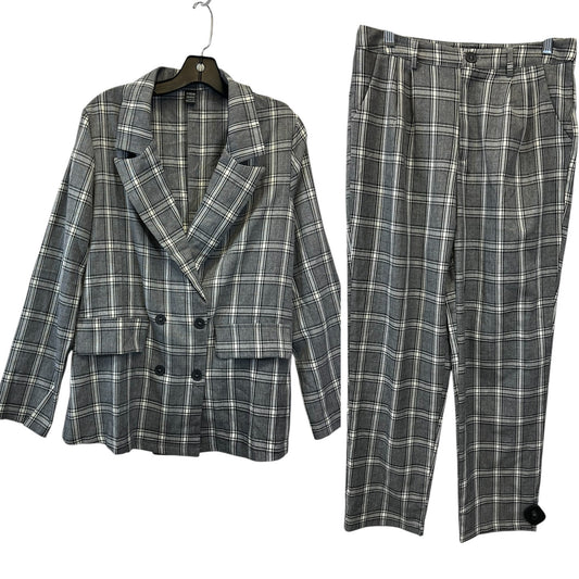 Pants Set 2pc By Shein In Plaid Pattern, Size: L