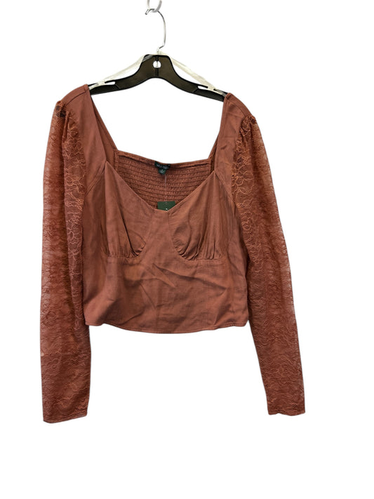 Top Long Sleeve By Wild Fable In Peach, Size: Xl