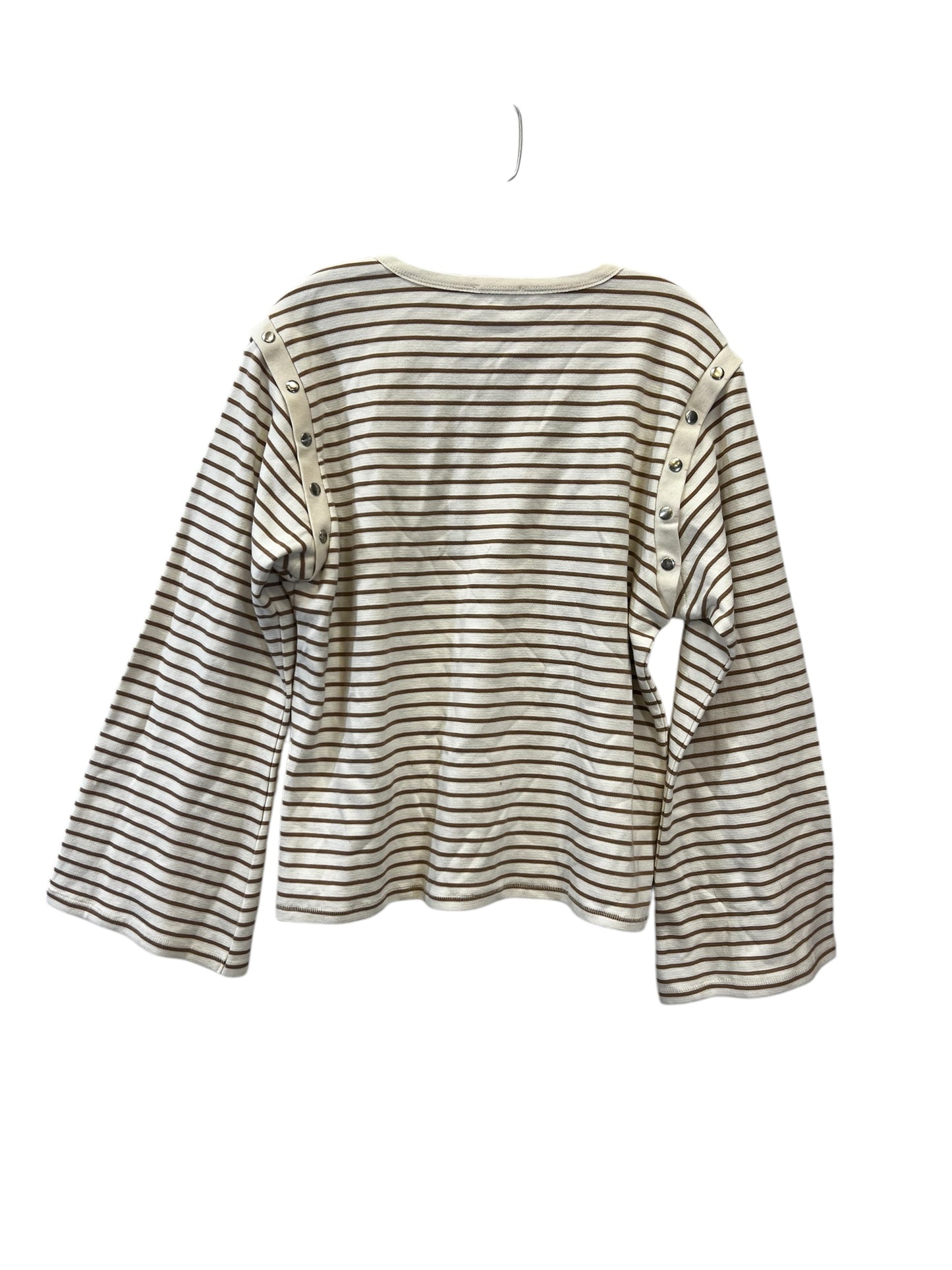 Top Long Sleeve Designer By Maeve In Brown & Tan, Size: S