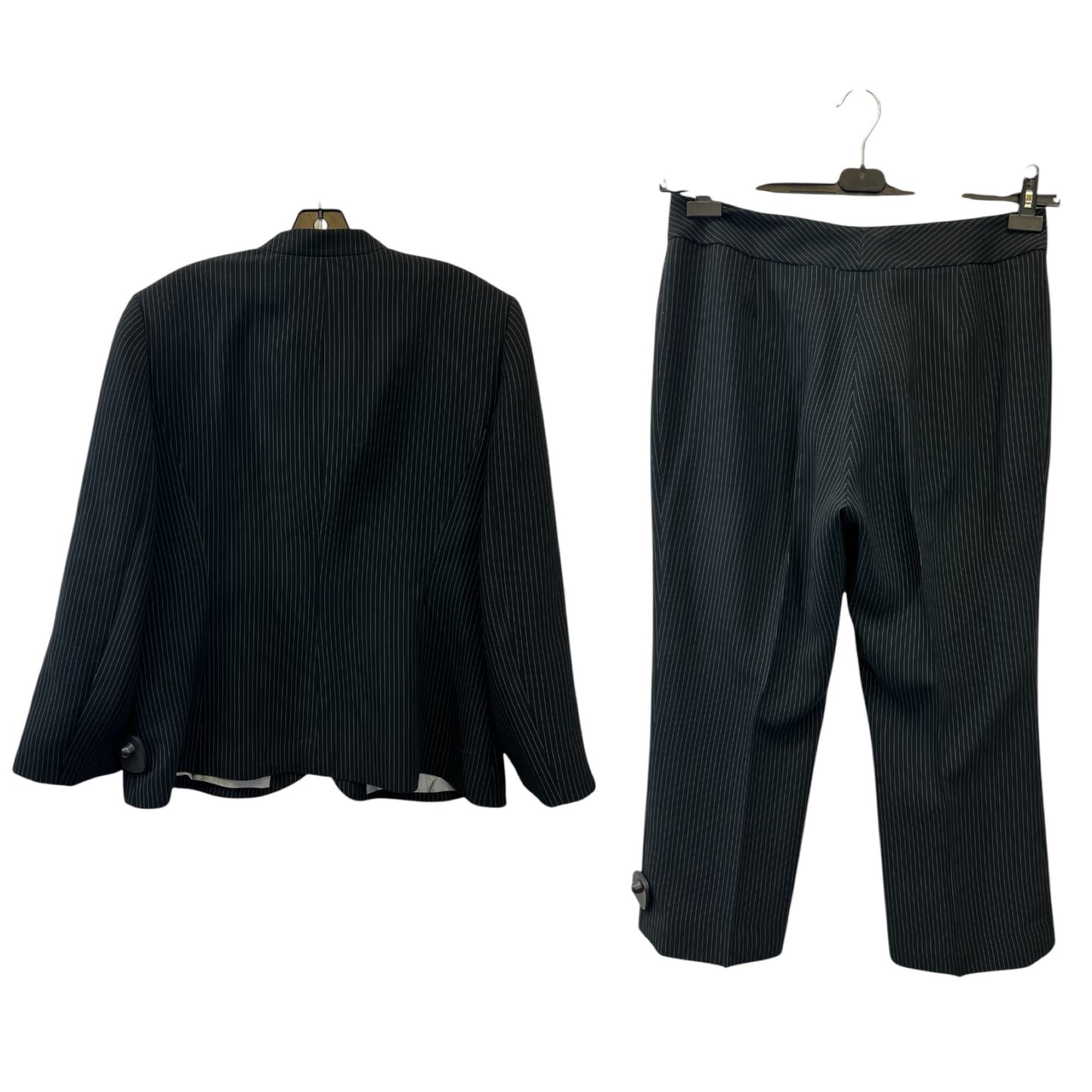 Pants Suit 2pc By Tahari By Arthur Levine In Black & Grey, Size: Xl