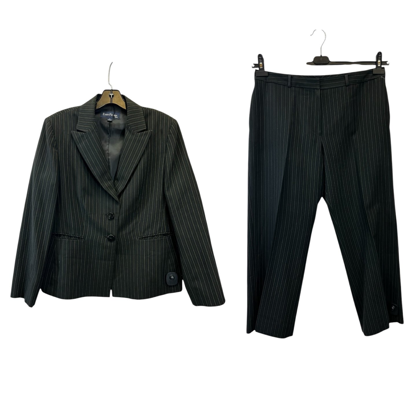 Pants Suit 2pc By Evan-picone In Black & Gold, Size: Xl