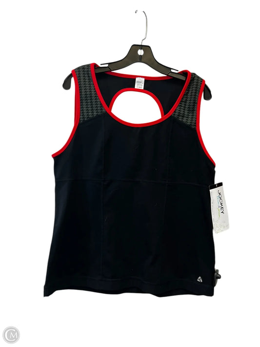 Athletic Tank Top By Jockey In Black & Pink, Size: Xl