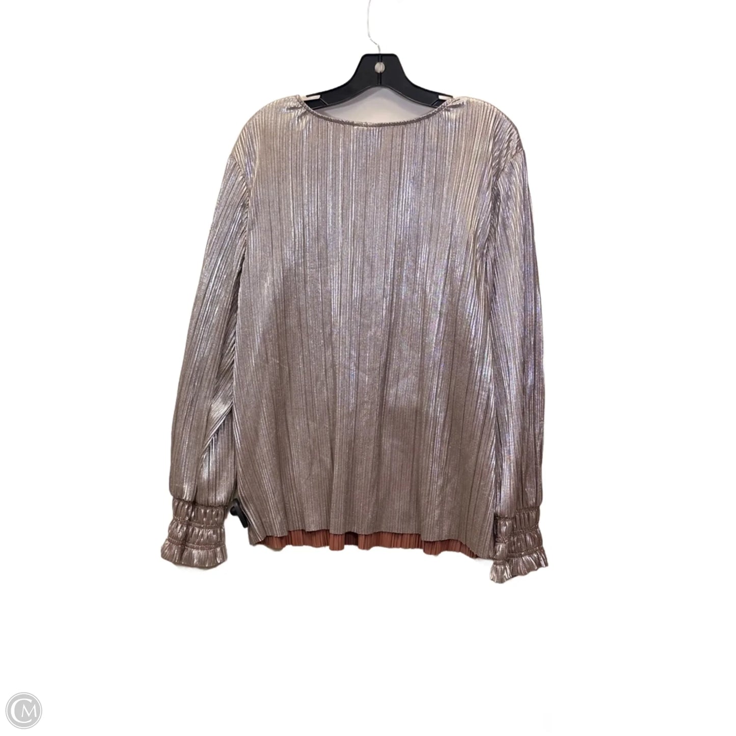 Top Long Sleeve By Ava & Viv In Pink & Silver, Size: 1x