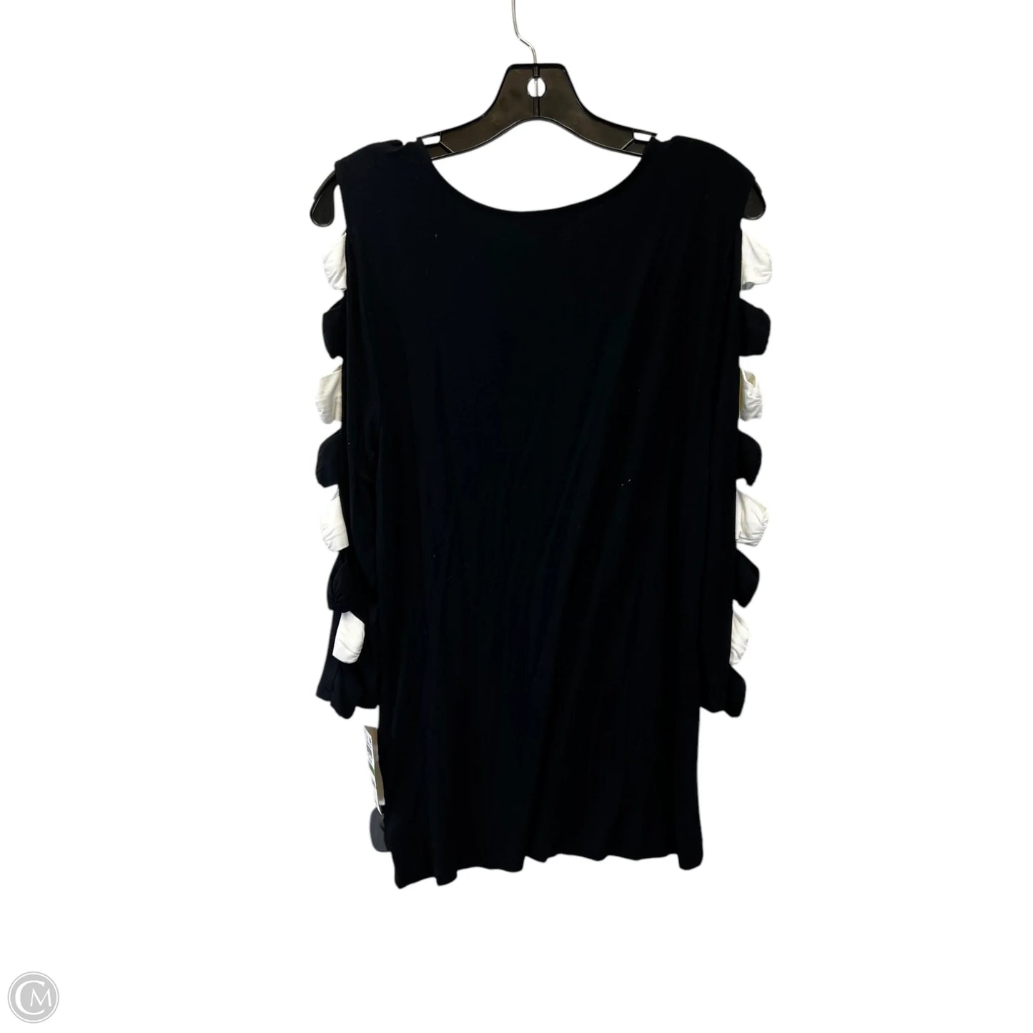 Top Long Sleeve By Inc In Black & Cream, Size: L