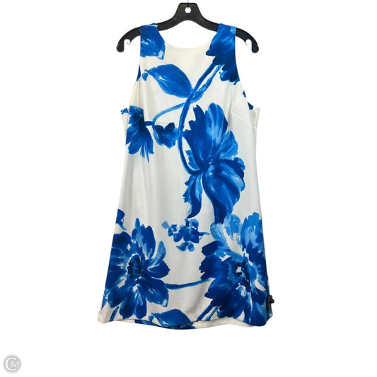 Dress Casual Midi By Lauren By Ralph Lauren In Blue & White, Size: L