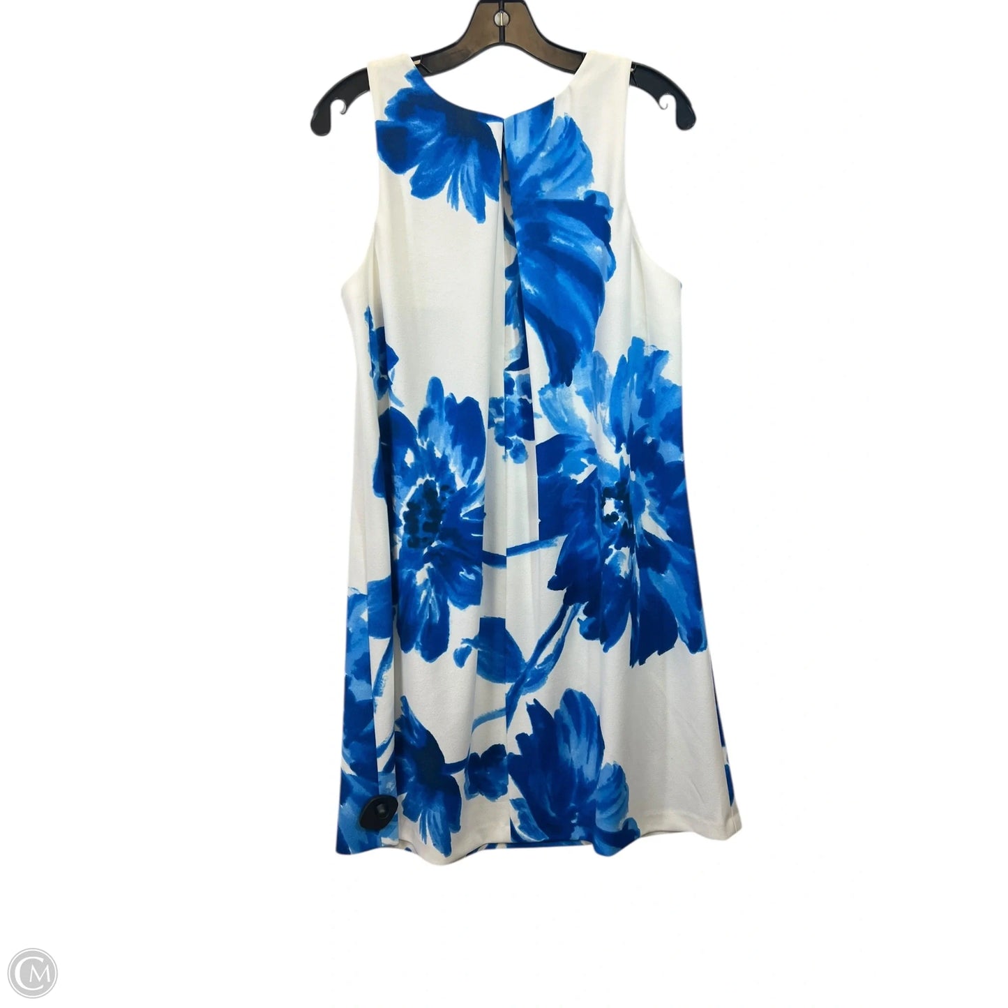 Dress Casual Midi By Lauren By Ralph Lauren In Blue & White, Size: L