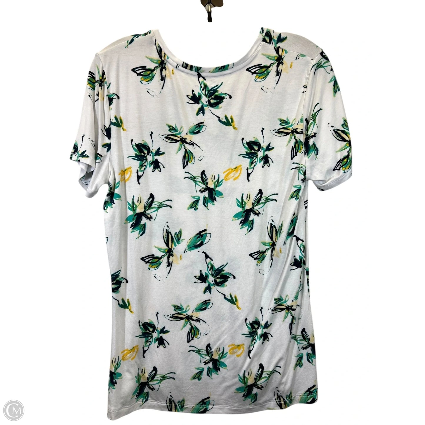 Top Short Sleeve Basic By Apt 9 In Green & White, Size: M