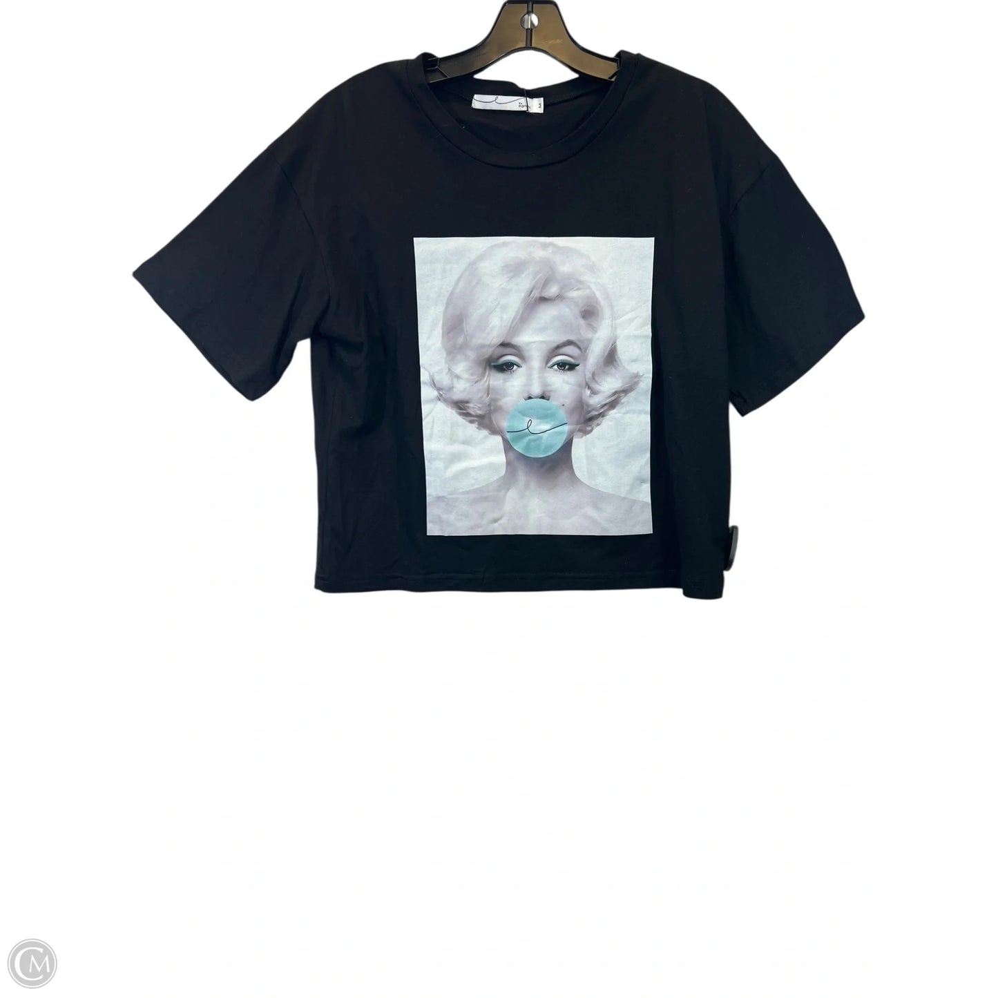 Top Short Sleeve Basic By Egreis In Black & Blue, Size: M