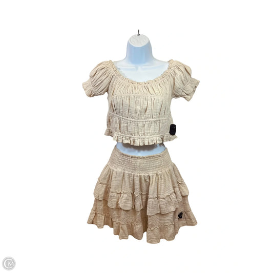 Skirt Set 2pc By Ocean Drive In Tan, Size: L