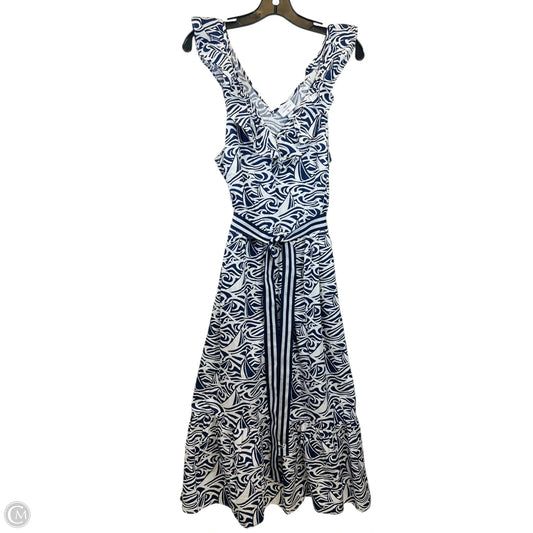 Dress Casual Maxi By Vineyard Vines In Blue & White, Size: 1x
