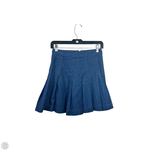 Skirt Designer By Babaton In Blue Denim, Size: Xs