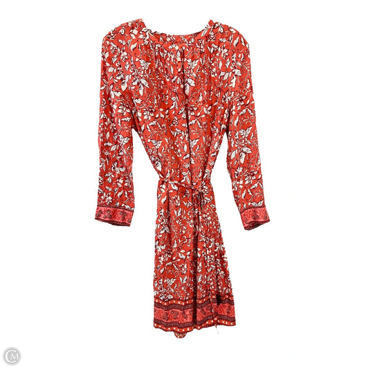 Dress Casual Midi By Loft In Red & White, Size: L