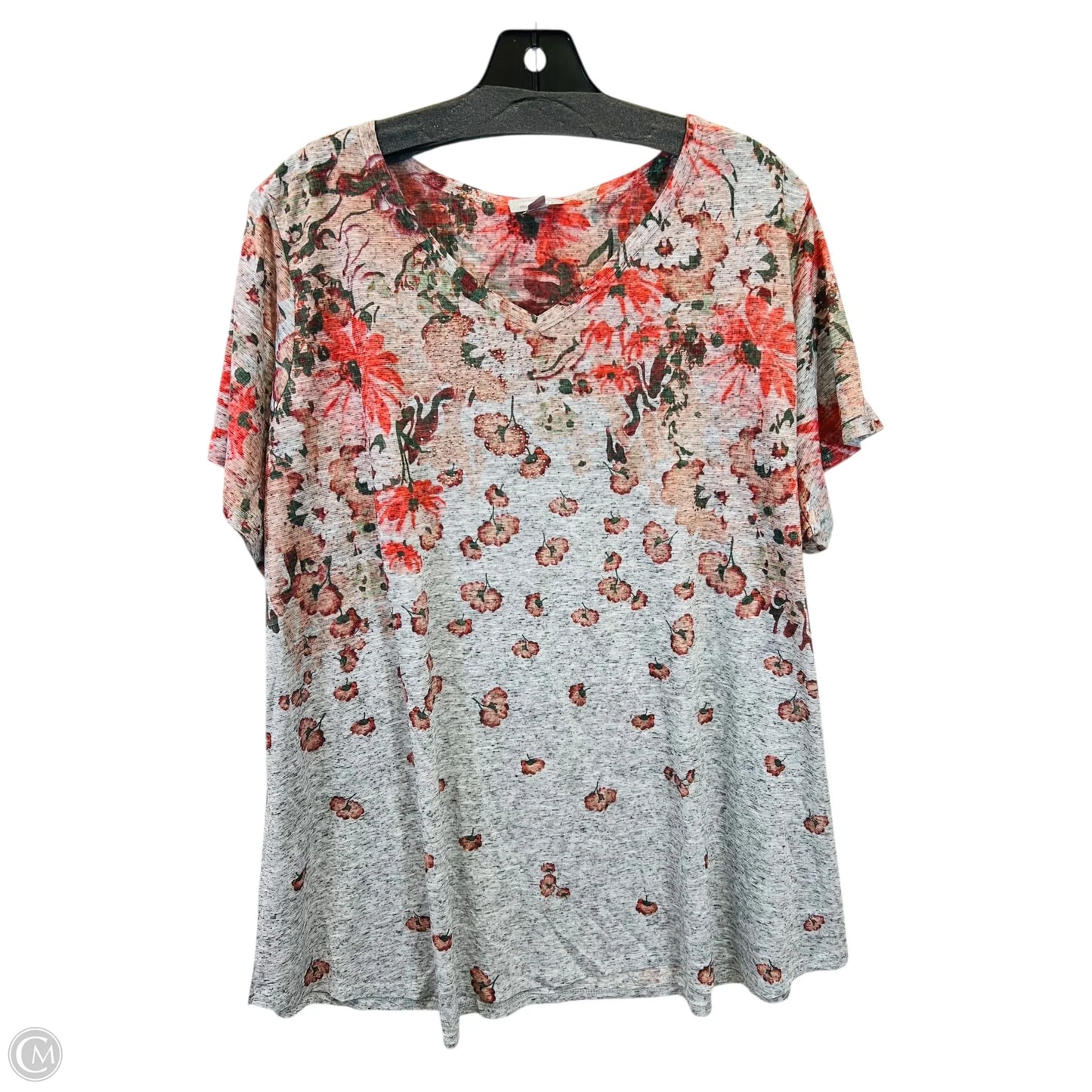Top Short Sleeve By Avenue In Floral Print, Size: 3x