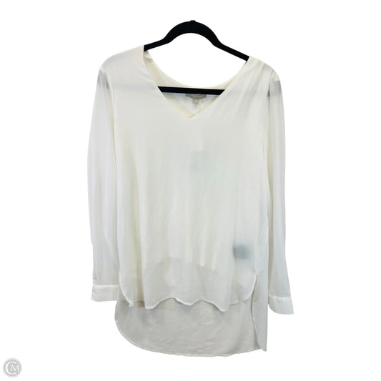 Top Long Sleeve Designer By Joan Vass In White, Size: M