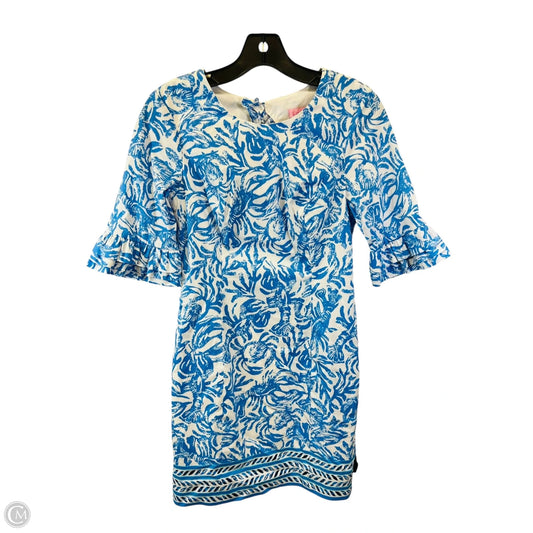 Dress Casual Midi By Lilly Pulitzer In Blue & White, Size: Xxs