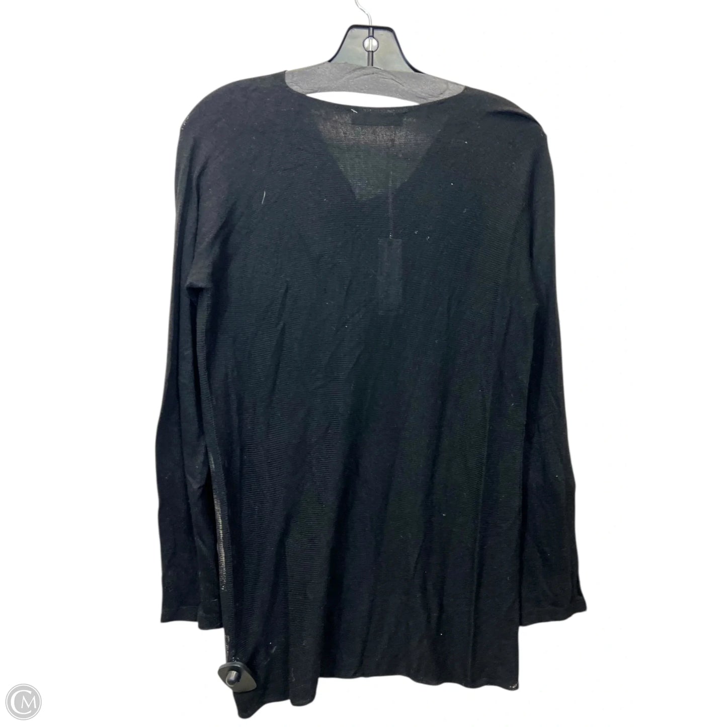 Top Long Sleeve By Eva Weekend In Black & Silver, Size: L